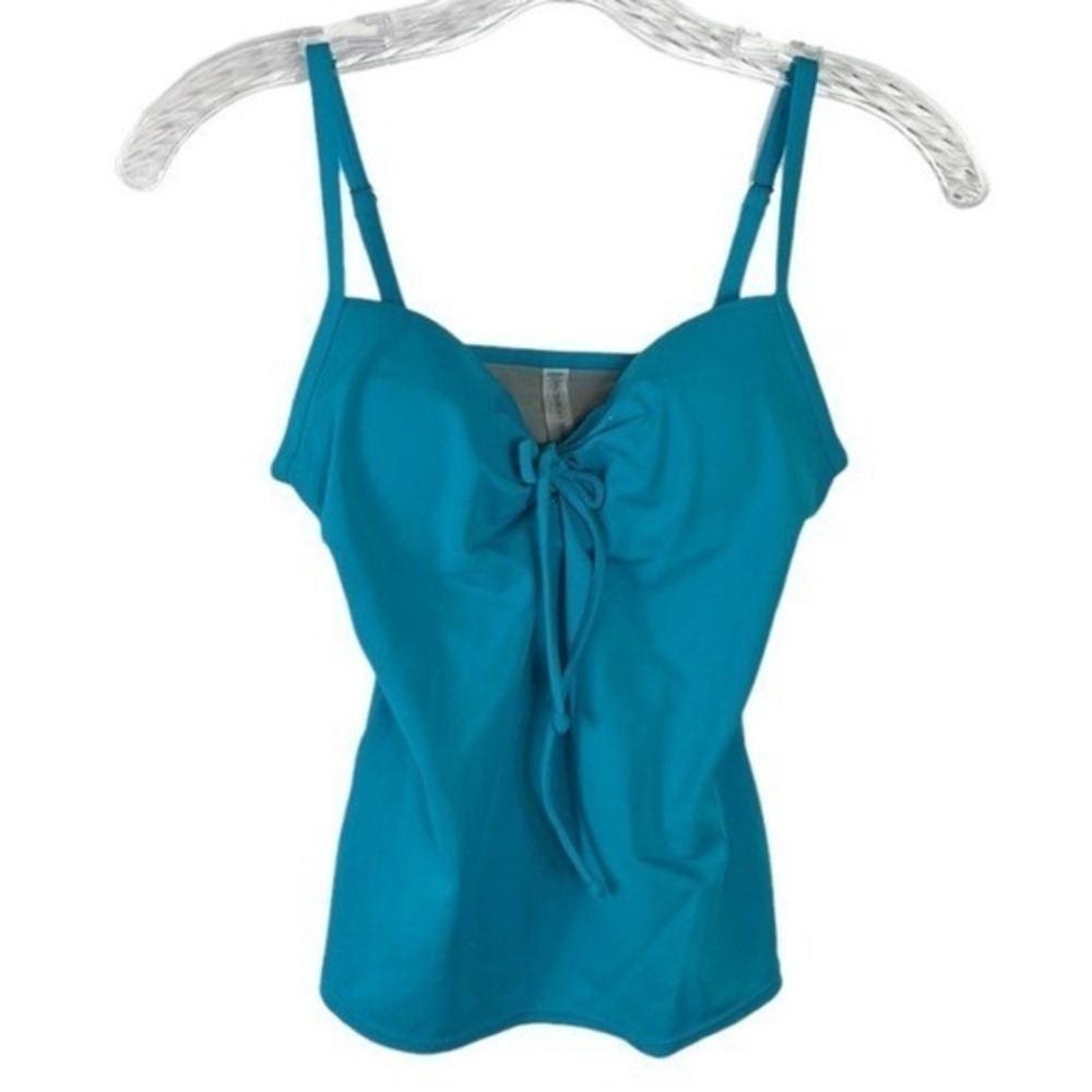 Victoria's Secret Tankini Top‎ 32A Turquoise Blue Demi Pad Cups Underwire